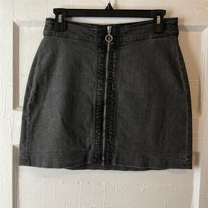 H&M charcoal gray denim mini skirt
